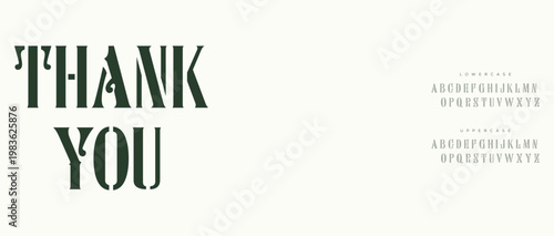 Thank You Message in Green Letters on White Background