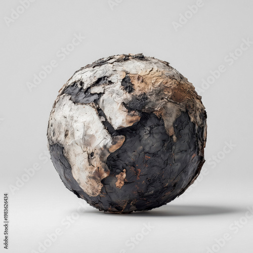 Textured Spherical Sculpture with Organic Materials