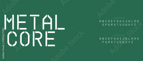 Bild auf Leinwand Metal Core Typography on Green Background