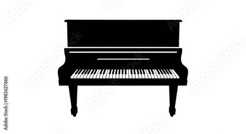 Black silhouette of a grand piano.