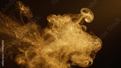 Wallpaper Mural Golden liquid swirling in darkness. Torontodigital.ca