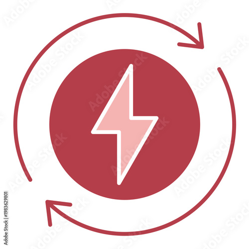 Renewable Energy Red Icon