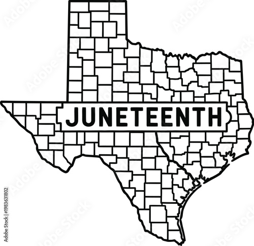 Juneteenth celebration in texas a symbolic outline of the lone star state honoring freedom and emancipation