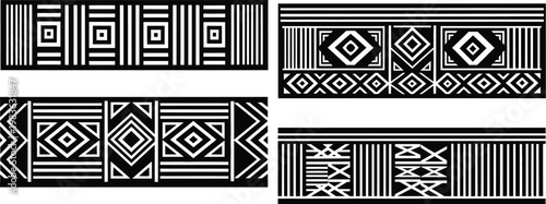 Juneteenth celebration african inspired geometric patterns for freedom day black and white designs