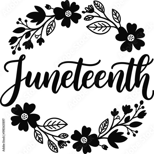 Celebrating juneteenth floral wreath design honoring freedom and black history a powerful emancipation day tribute