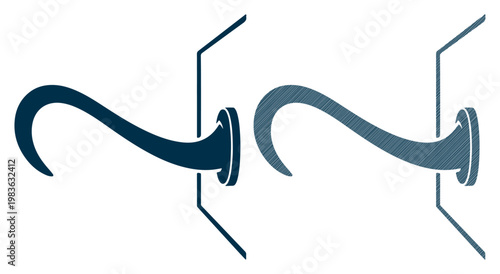 Fotografie Abstract hook shapes symbolizing connection or a question.