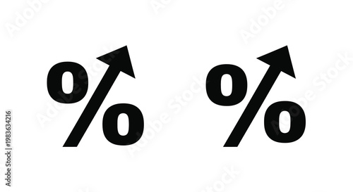 Two percent signs displayed in a stark graphic silhouette