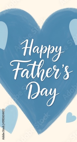 Tall vertical blue heart with 