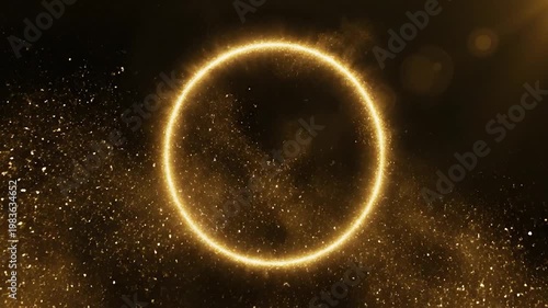 Wallpaper Mural Golden Light Particles Forming Circle Shape. Torontodigital.ca