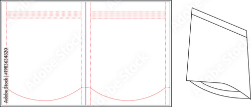 Architectural and structural engineering blueprint of a curved bridge and building facade design