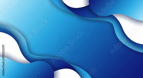 Abstract blue background with wavy shapes.