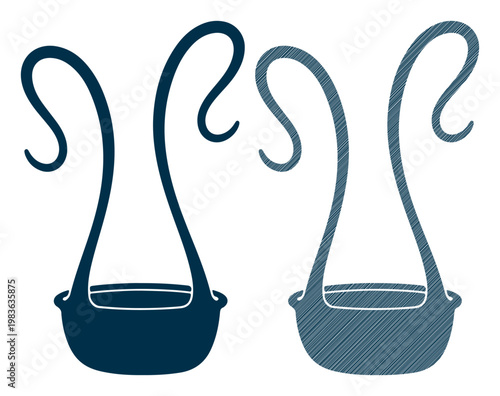 Vector crossbody bags, blue purse icons, shoulder handbags, fashion accessories