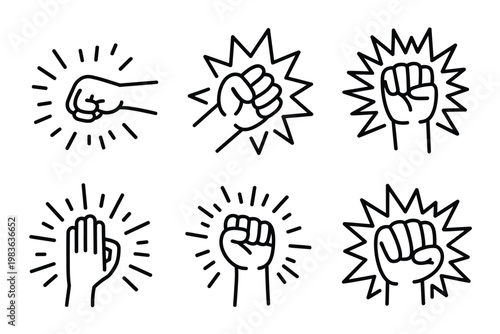 Fist hitting table icon, angry person linear symbol, frustration and rage gesture graphics, conflict and aggression concept, stress emotion indicator, human