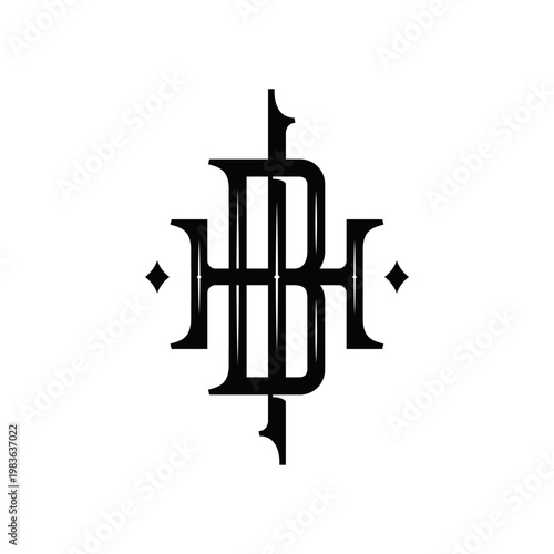 Monogram Letter HBI on white
Premium Initial Letter HIB or BIH logo in vintage style. Can be applied on stationery, invitations, signage, packaging, or even as a branding element and etc.