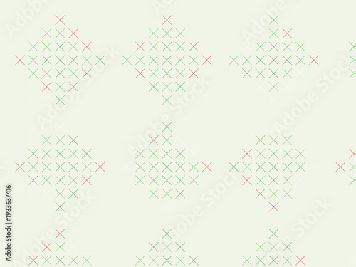 Handmade Cross Stitch Embroidery Folk Pattern Background