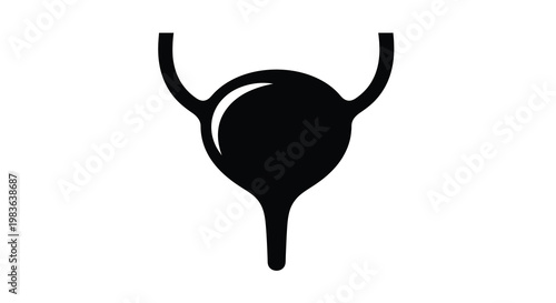 Black uterine symbol depiction a stylized anatomical representation silhouette