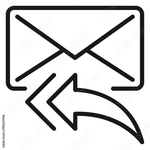 Bilde på lerret Reply All Email Vector Icon Illustration