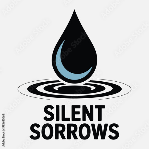 Silent Sorrows Sad Emotional Water Drop Graphic T Shirt Design