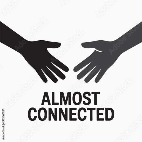 Almost Connected Hands Reaching Minimalist Aesthetic T Shirt Design