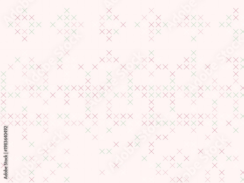 Pixel Cross Stitch Pattern Traditional Textile Design