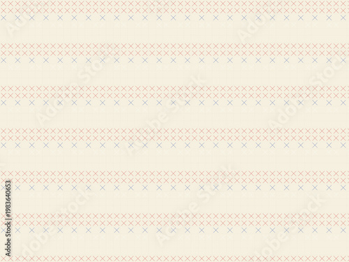 Pixel Cross Stitch Pattern Traditional Textile Design