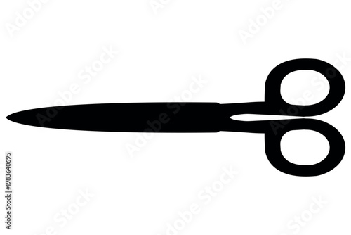Scissors icon. Simple silhouette of close scissors. Scissors logo icon. Stock vector illustration isolated on white background.