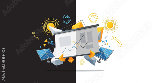 Technology and innovation concept with devices.