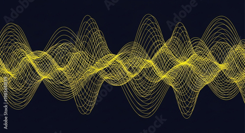 Golden Particle Waveform Abstract Digital Sound Wave.