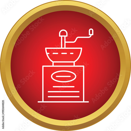 Vintage manual coffee grinder for brewing hot espresso or fragrant filter coffee