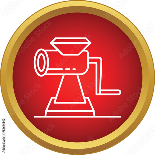Meat grinder outline representing culinary processes and food preparation concepts