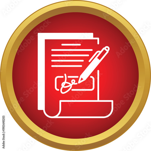 Document displaying a contract, pen, and signature, representing agreement and legal matters