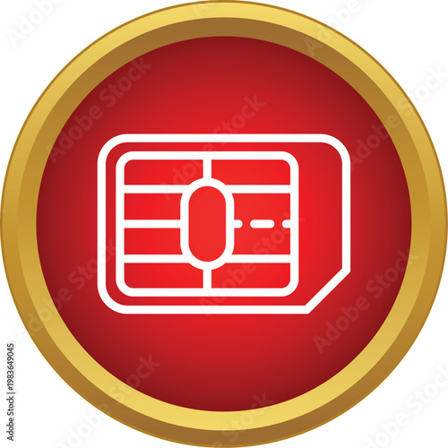 Sim card icon illustrating mobile data, cellular connection, and telecommunication