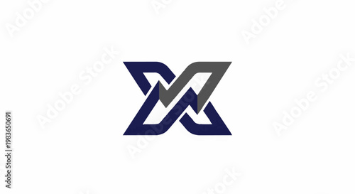 Graphic illustration of a stylized logo with geometric shapes and lines