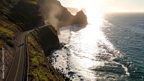 Wallpaper Mural Winding road along ocean coastline scenery. Torontodigital.ca