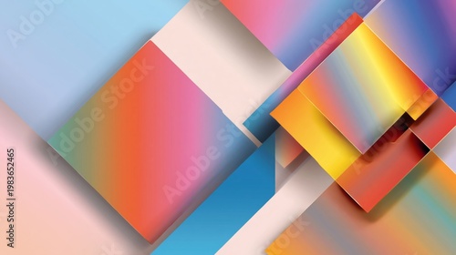 Colorful Shapes and Forms Create Visual Interest on a Light Background