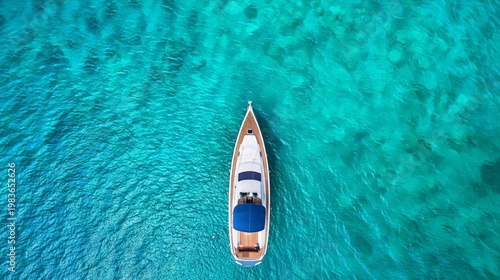 Boat Floating on Clear Water in a Tropical Location During Bright Daylight
