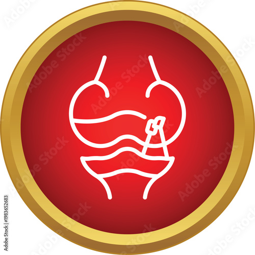 Outlined symbol representing breast augmentation or mammoplasty surgery