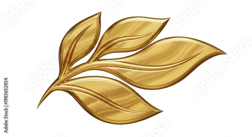Decorative Golden Leaf Cluster Metallic Ornamental Leaves.