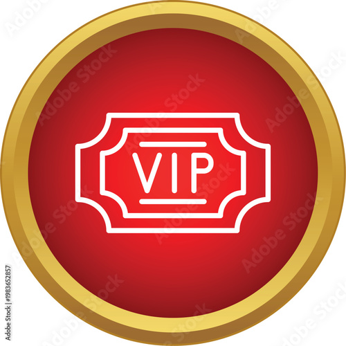 Line icon displaying a vip ticket for premium entry and special access
