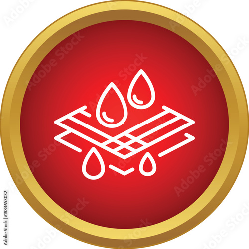 Waterproof breathable fabric layered material icon in flat style