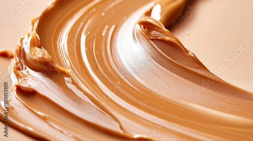 Creamy Peanut Butter Swirls on a Surface During a Cooking Session in a Kitchen