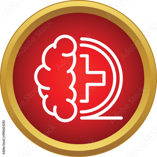 Brain and cross symbol representing mental health, neurology, and psychological care
