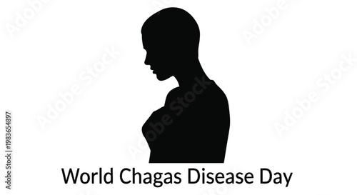 Silhouette of a woman's profile with text reading world chagas disease day