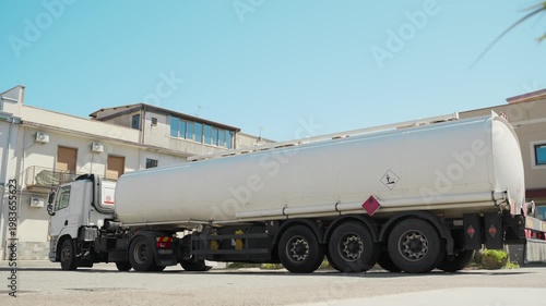 White tanker full of jet fuel