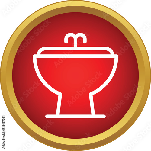 Bidet icon showing bathroom sanitation, hygiene, and modern plumbing