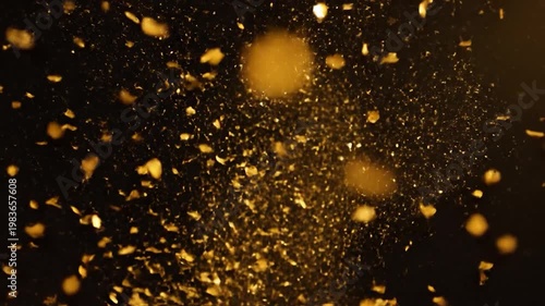 Wallpaper Mural Golden particles explosion on black background. Torontodigital.ca