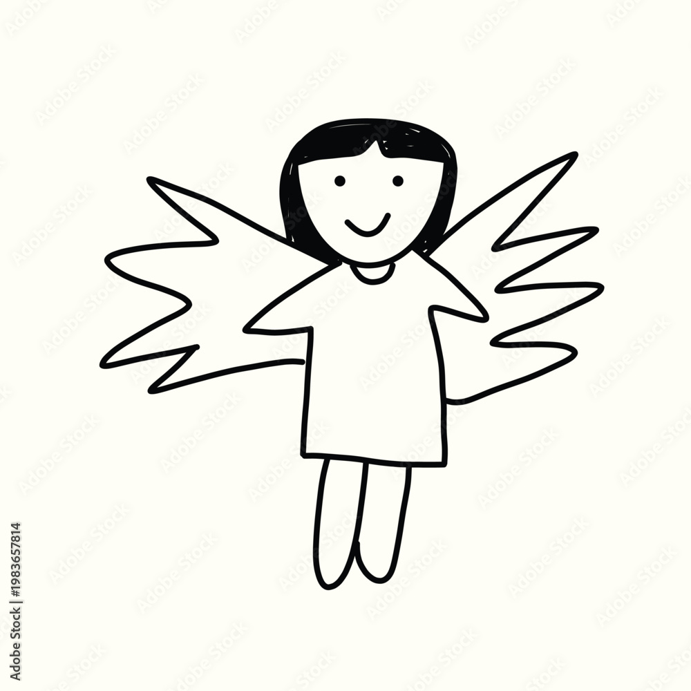 Fototapeta premium kids drawing angel abstract illustration