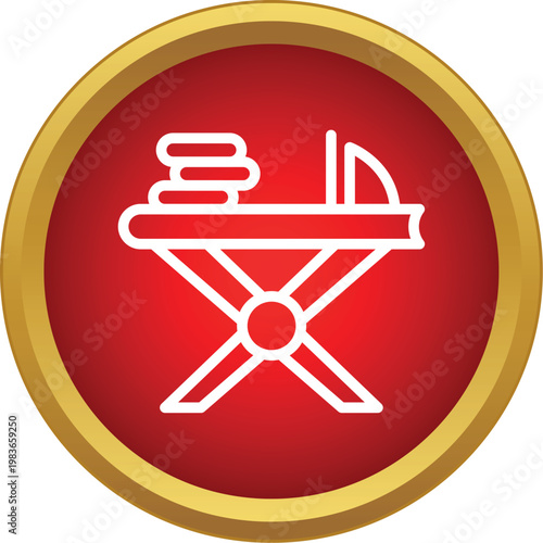 Ironing board and iron with clothes performing household chores