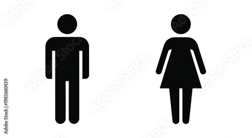 Simple restroom signage depicting a man and woman silhouette