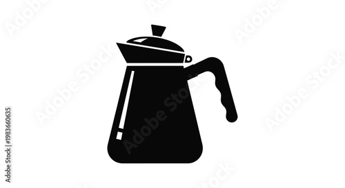 Simple black silhouette of a stovetop espresso maker silhouette